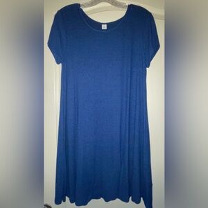 LIKE NEW OLD NAVY PLUSH SHORT SLEEVE SWING DRESS IN BLUE